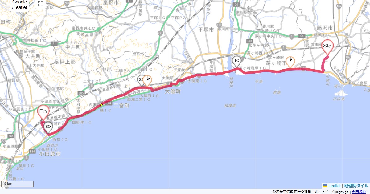 鴨宮本鵠沼,小田原市鴨宮,サイクリング,地図,記録,自転車