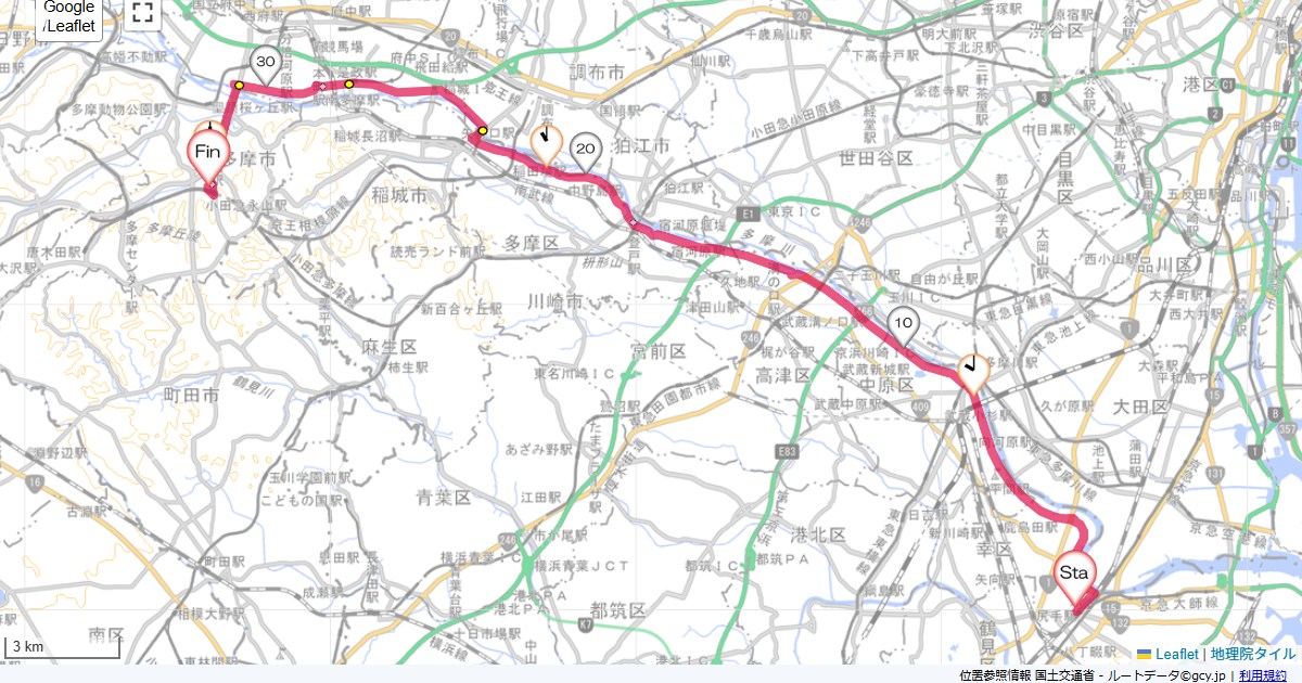 多摩サイ川崎市幸区堀川町,川崎市麻生区黒川,サイクリング,地図,記録,自転車