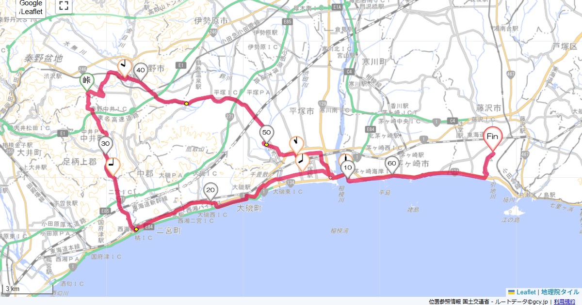 中井本鵠沼,本鵠沼,サイクリング,地図,記録,自転車