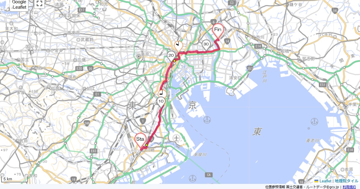 川崎から新小岩川崎市幸区堀川町,葛飾区新小岩,サイクリング,地図,記録,自転車