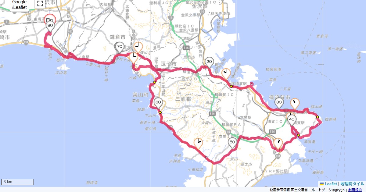 観音崎・浦賀本鵠沼,藤沢市本鵠沼,サイクリング,地図,記録,自転車