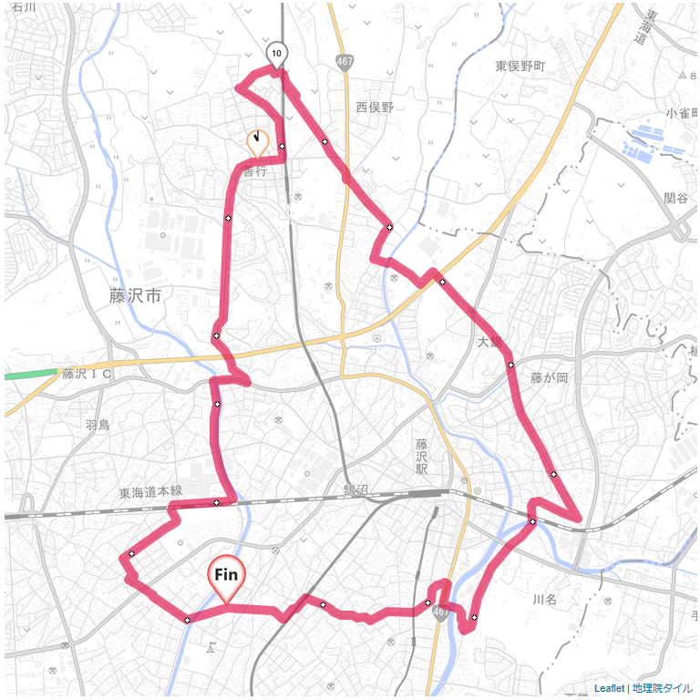 横須賀水道道1本鵠沼,本鵠沼,サイクリング,地図,記録,自転車