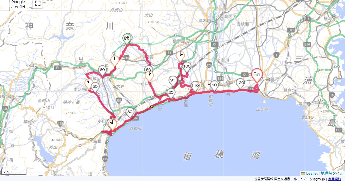 西湘本鵠沼,本鵠沼,サイクリング,地図,記録,自転車