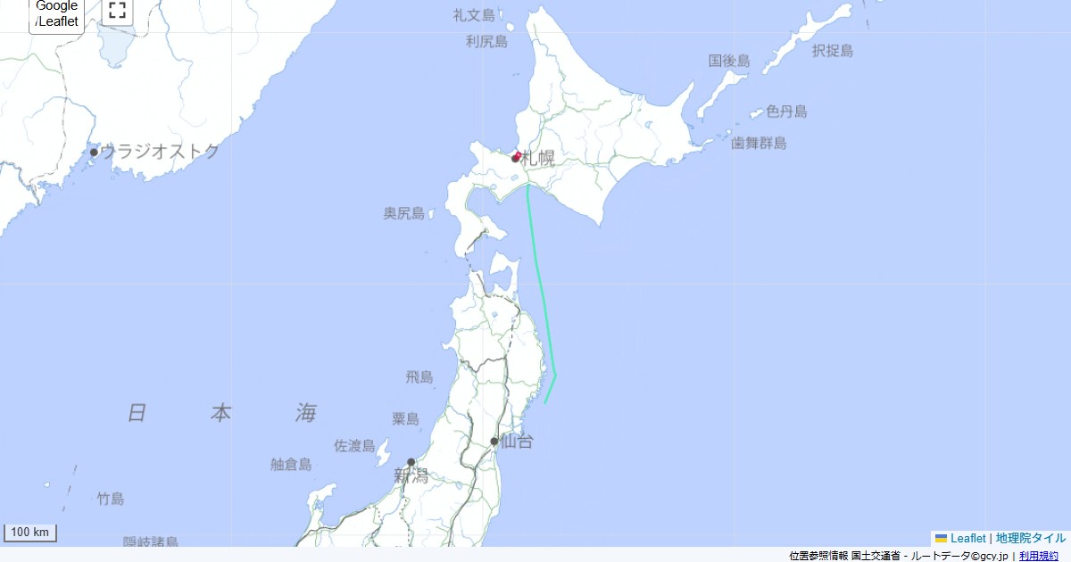 03北海道2日目太平洋フェリーいしかり丸,北18西4付近のホテル,サイクリング,地図,記録,自転車