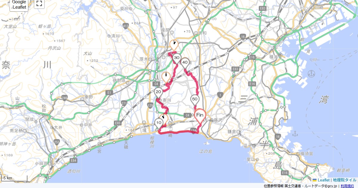 目久尻川本鵠沼,本鵠沼,サイクリング,地図,記録,自転車