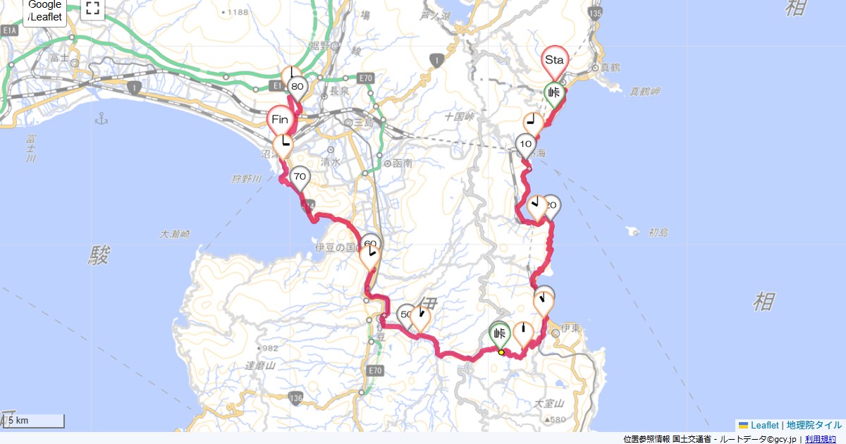 湯河原から冷川峠で沼津へ湯河原町土肥,沼津駅,サイクリング,地図,記録,自転車