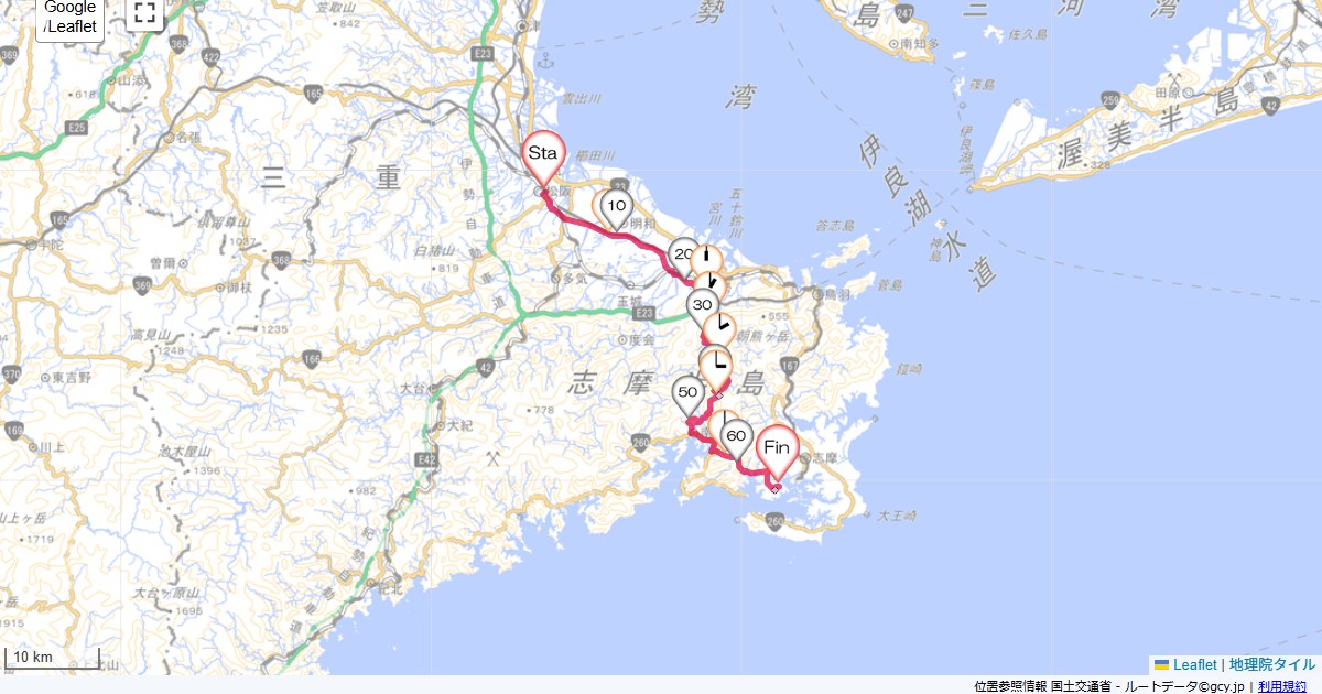 伊勢街道と伊勢神宮、剣峠で南勢へ松阪市京町,志摩市浜島町迫子,サイクリング,地図,記録,自転車