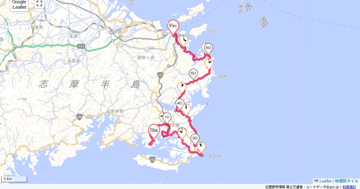 大王崎とパールロード志摩市浜島町迫子,ホテル扇芳閣,サイクリング,地図,記録,自転車