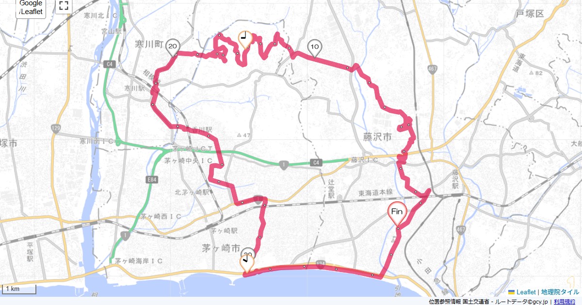 里山公園本鵠沼,本鵠沼,サイクリング,地図,記録,自転車