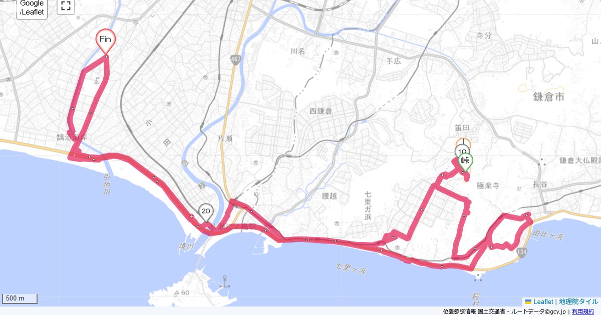 鎌倉山本鵠沼,本鵠沼,サイクリング,地図,記録,自転車