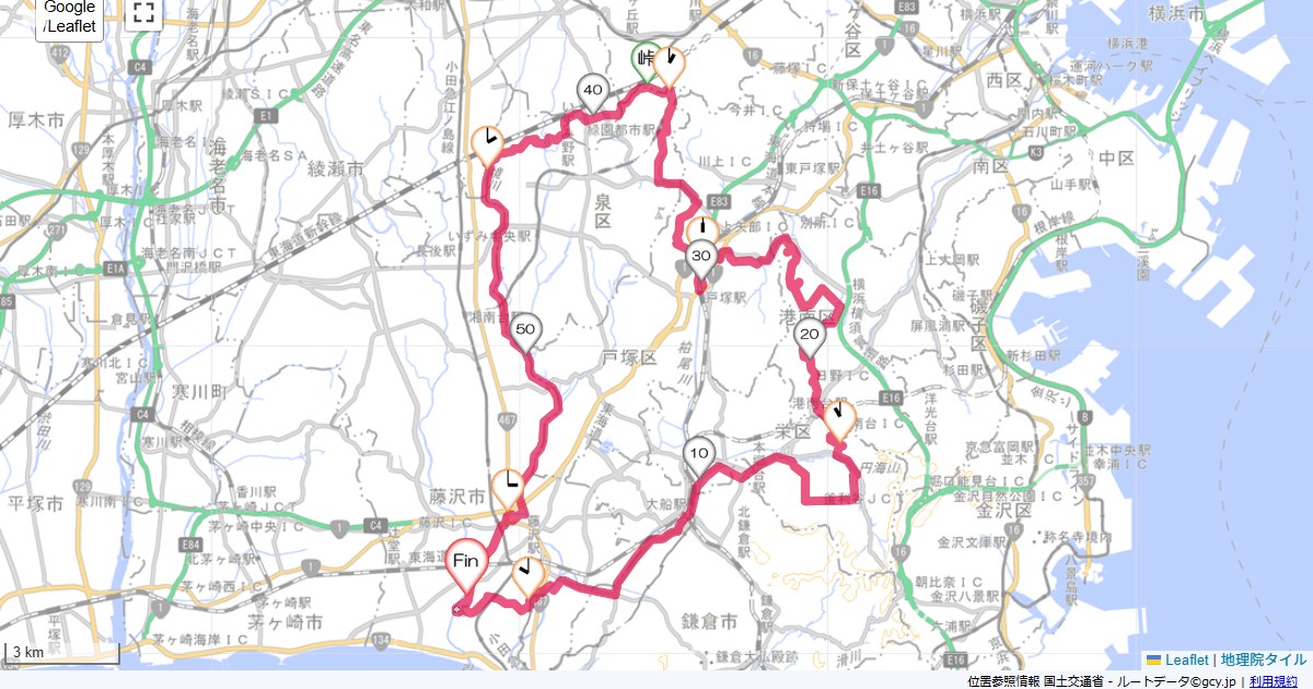 緑園都市本鵠沼,本鵠沼,サイクリング,地図,記録,自転車