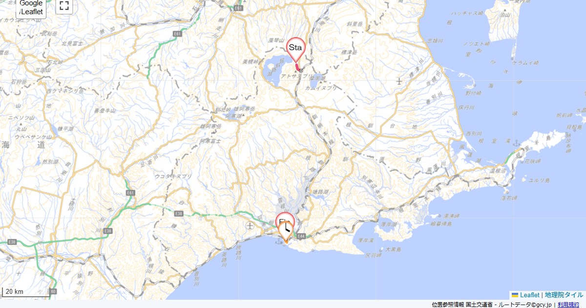 04道東6日目川湯プラザホテル,釧路東急イン,サイクリング,地図,記録,自転車