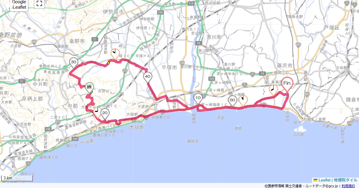 二宮・金目川本鵠沼,本鵠沼,サイクリング,地図,記録,自転車