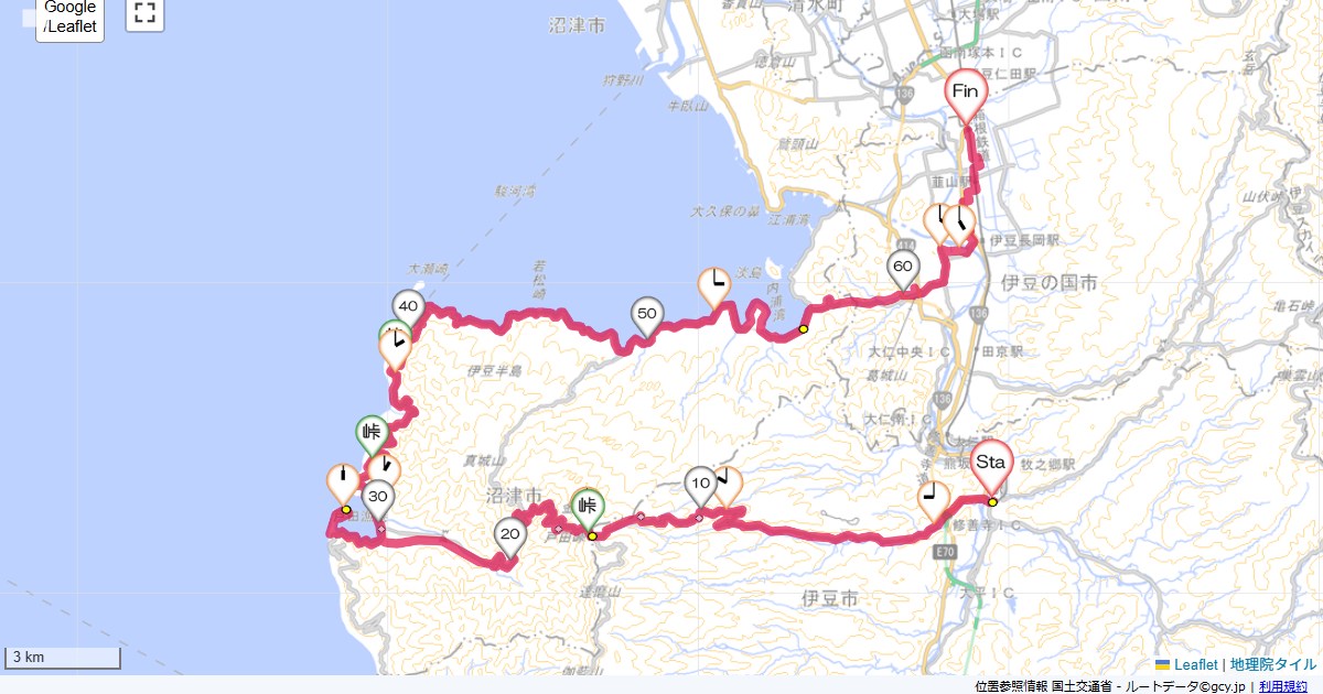 修善寺から戸田峠伊豆市柏久保,伊豆の国市原木,サイクリング,地図,記録,自転車