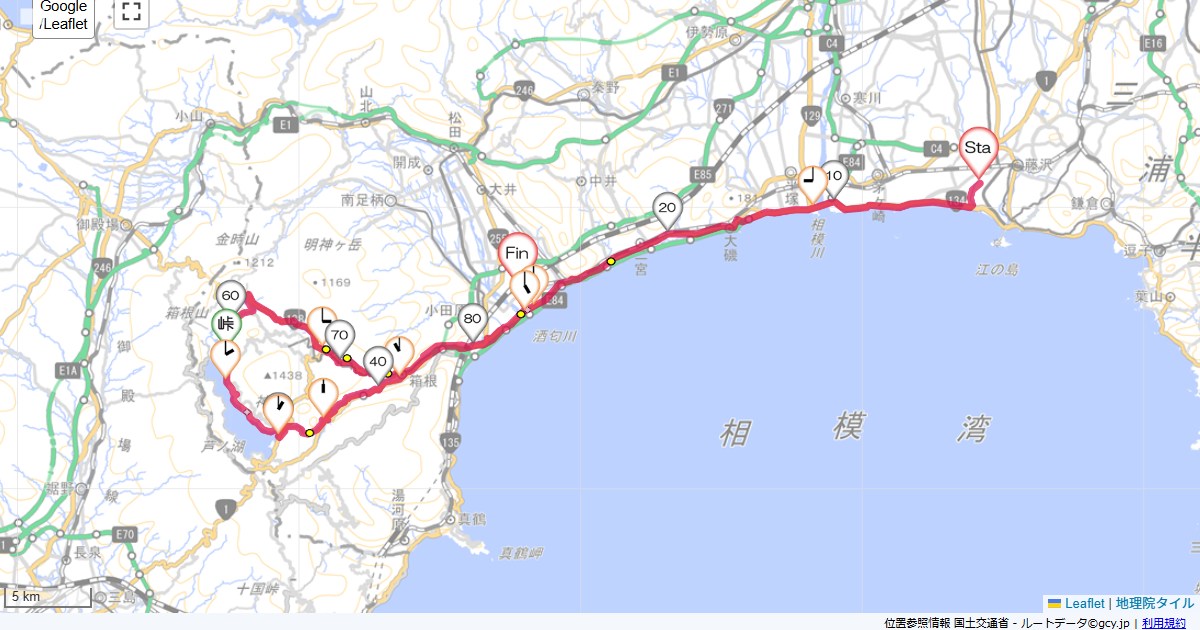 旧東海道で箱根本鵠沼,小田原市南鴨宮,サイクリング,地図,記録,自転車