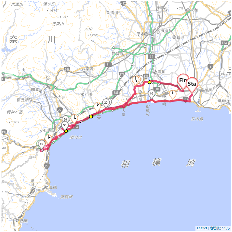 早川から白銀林道のはずが・・・本鵠沼,藤沢市辻堂,サイクリング,地図,記録,自転車