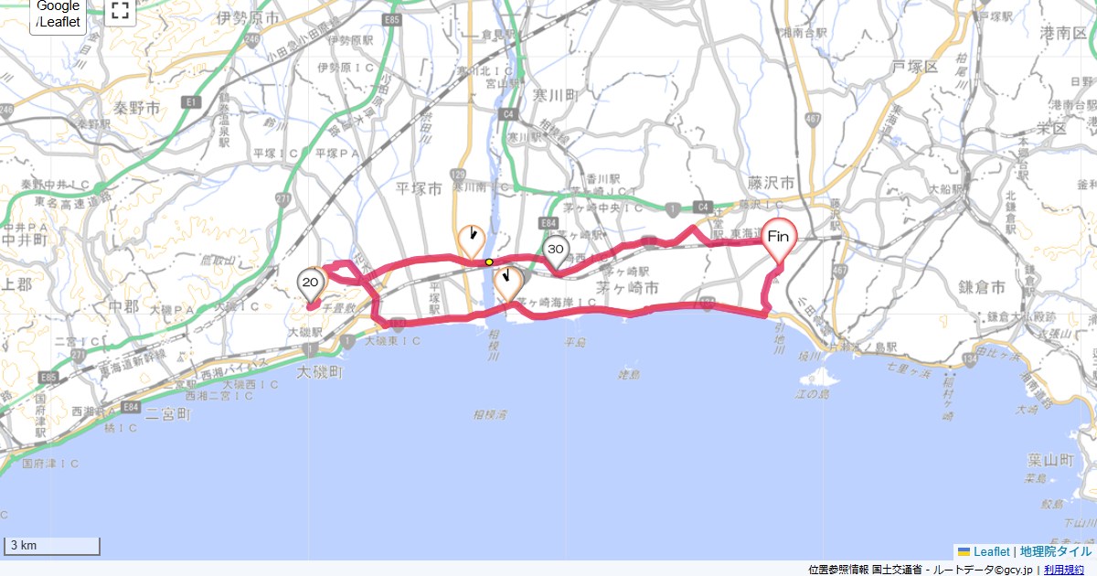 湘南平本鵠沼,本鵠沼,サイクリング,地図,記録,自転車