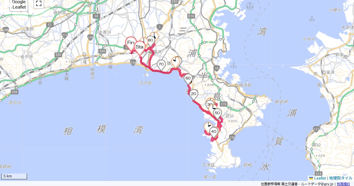 大楠山・長井・ソレイユの丘本鵠沼,藤沢市辻堂,サイクリング,地図,記録,自転車