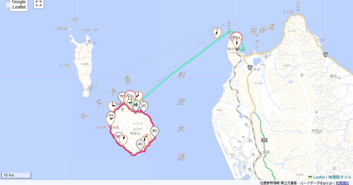 05道北3日目若松屋旅館,お宿マルゼン,サイクリング,地図,記録,自転車