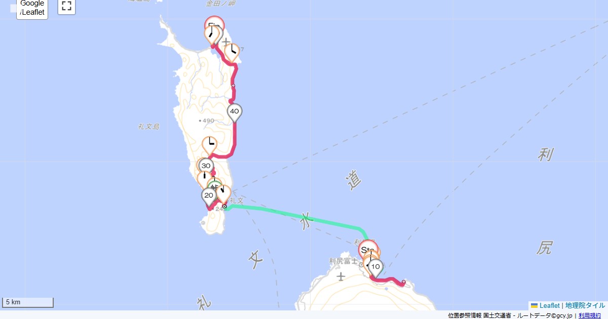 05道北4日目お宿マルゼン,民宿海憧,サイクリング,地図,記録,自転車