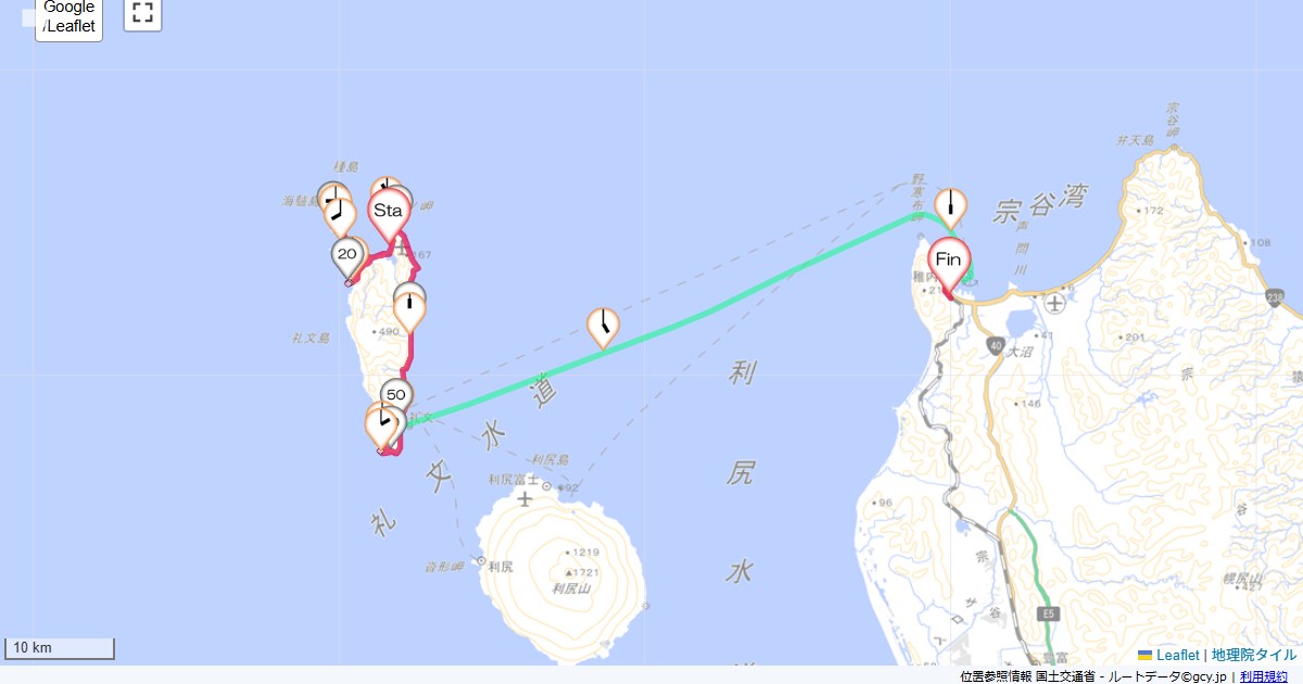 05道北5日目民宿海憧,稚内市大黒,サイクリング,地図,記録,自転車