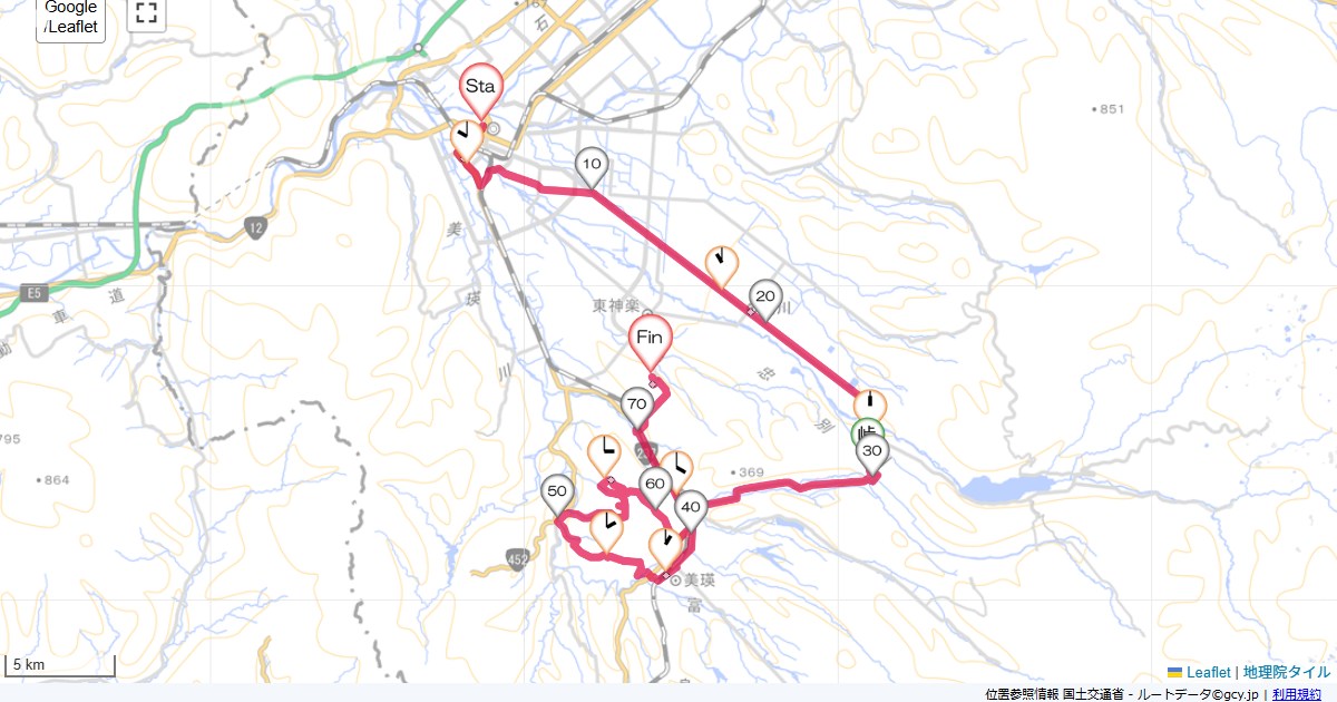 05道北8日目旭川パレスホテル,東神楽町東二線,サイクリング,地図,記録,自転車