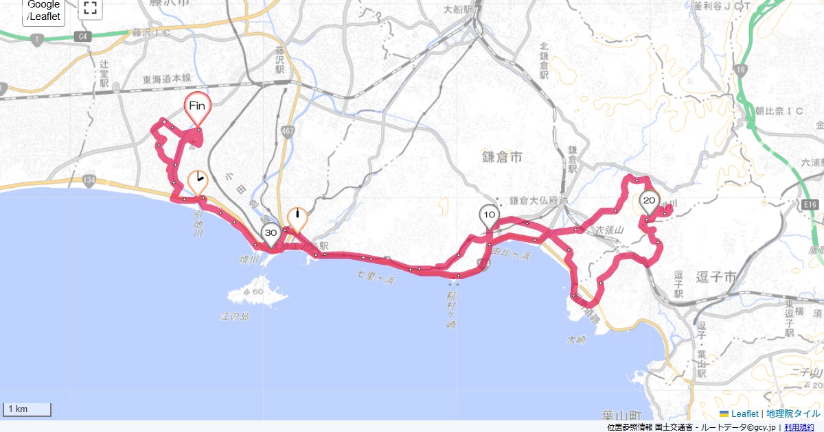 逗子ハイランドから浄明寺藤沢市本鵠沼,藤沢市本鵠沼,サイクリング,地図,記録,自転車