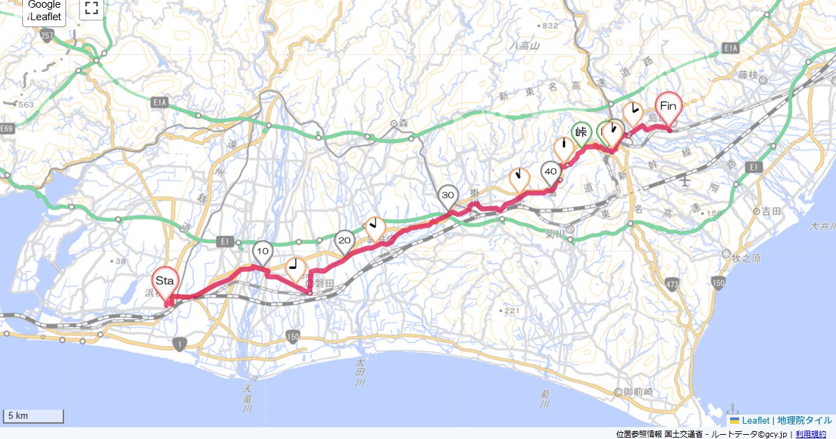 浜松から旧東海道で島田までグランドホテル浜松,島田市栄町,サイクリング,地図,記録,自転車