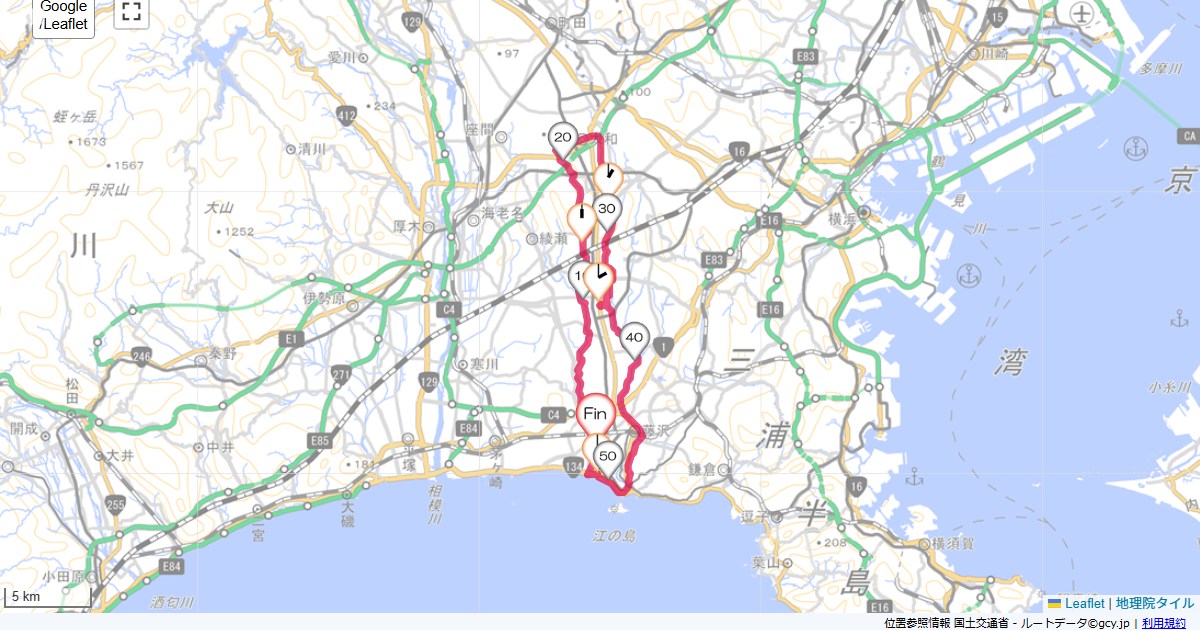 引地川・境川本鵠沼,藤沢市本鵠沼,サイクリング,地図,記録,自転車