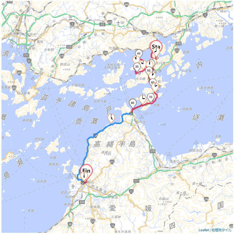 高根島、大三島周回としまなみ海道の画像