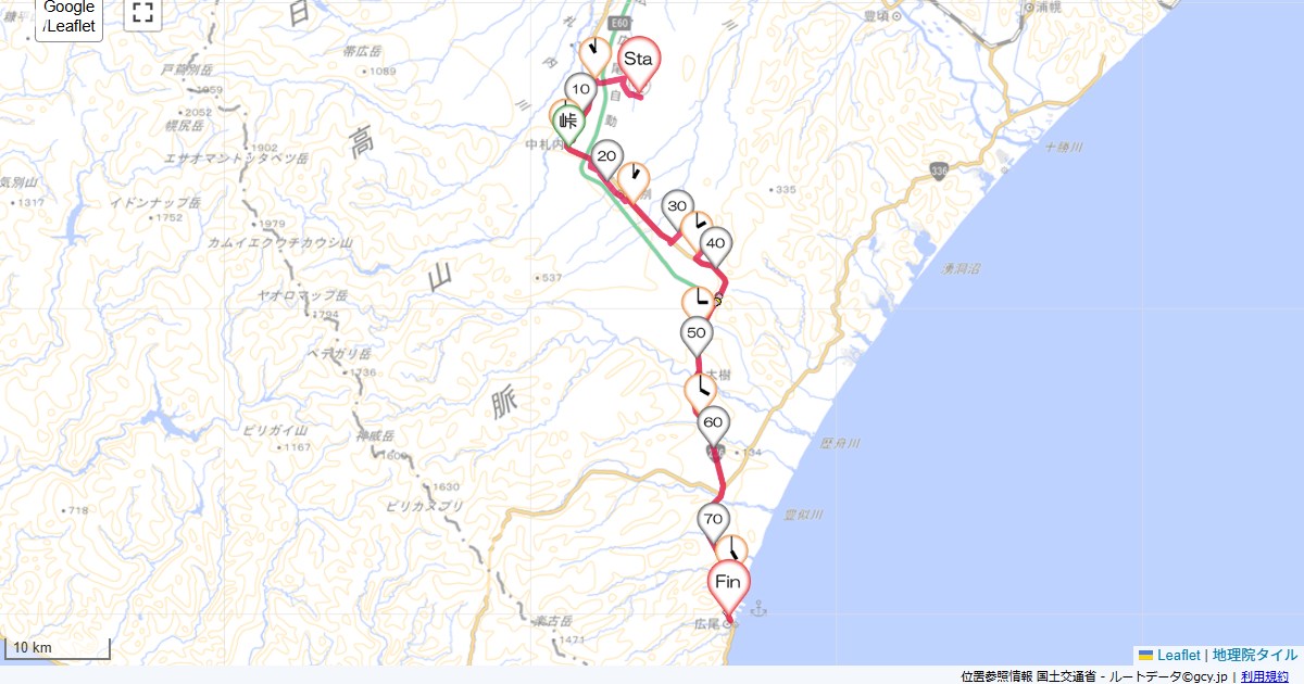06北海道1日目帯広市泉町西十線,ホテルむらかみ,サイクリング,地図,記録,自転車