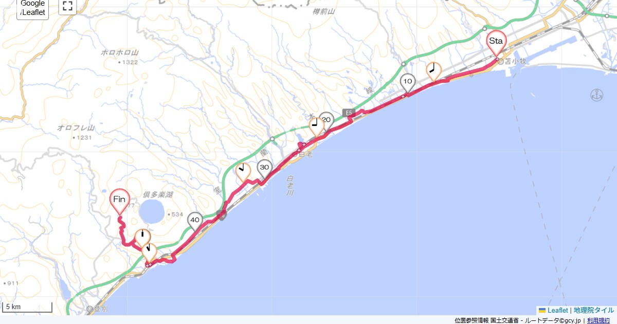 06北海道5日目ホテル杉田,第一滝本館,サイクリング,地図,記録,自転車