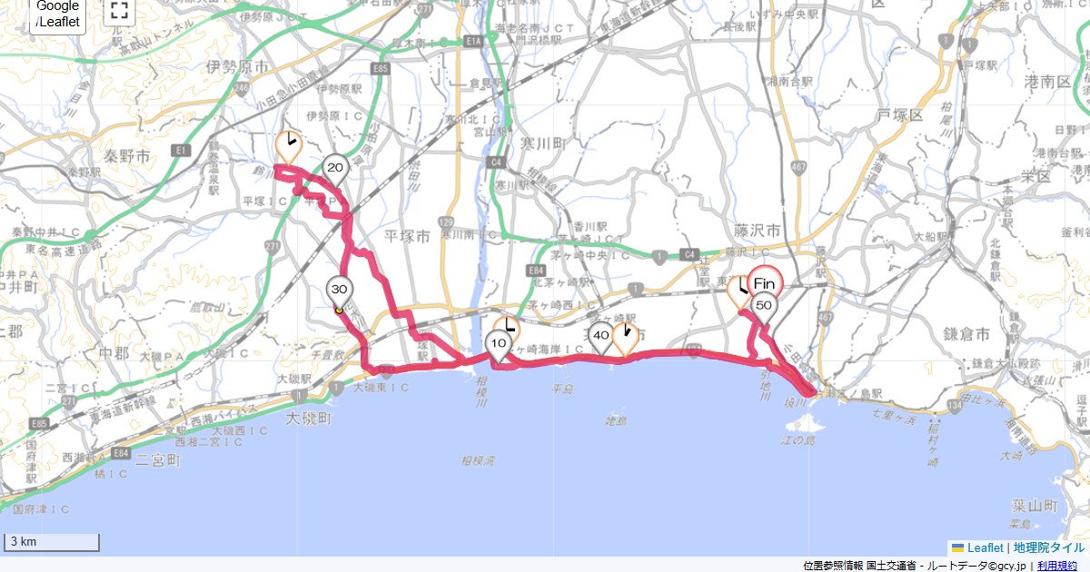 鈴川CR本鵠沼,本鵠沼,サイクリング,地図,記録,自転車