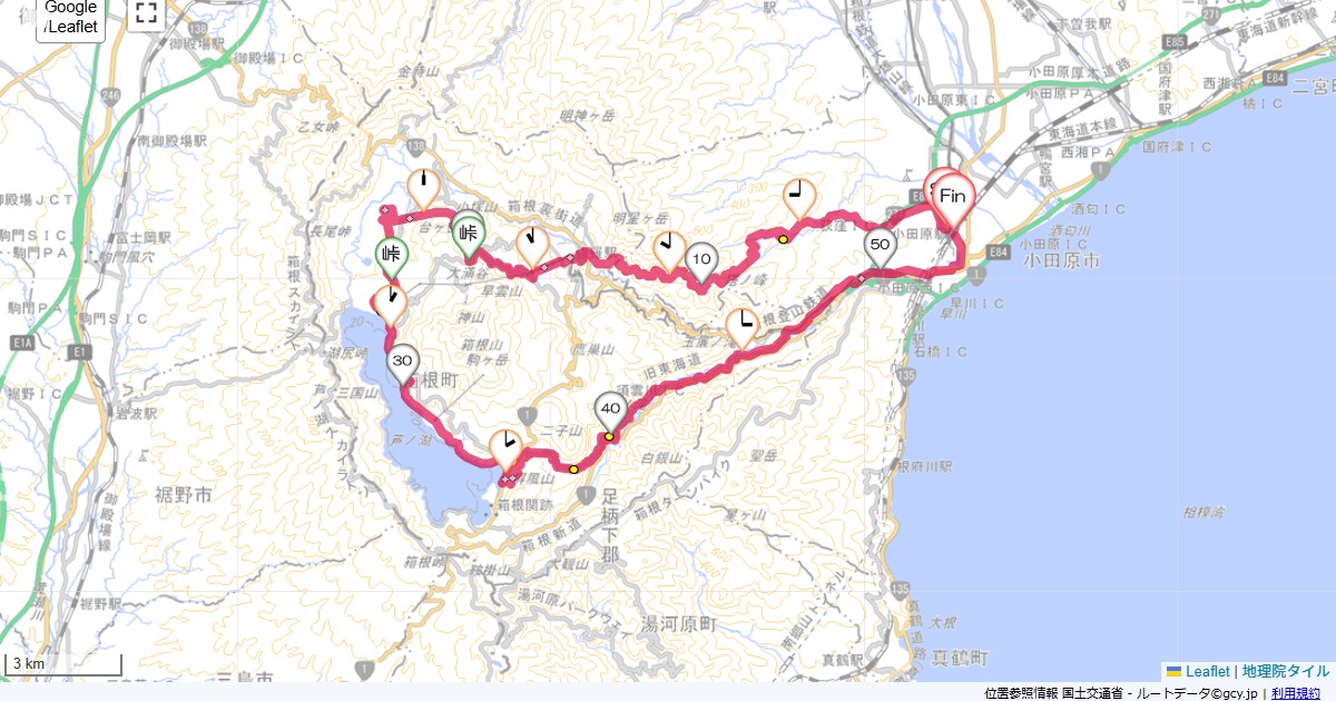 箱根登山ケーブルカーと仙石原小田原市城山,小田原駅,サイクリング,地図,記録,自転車
