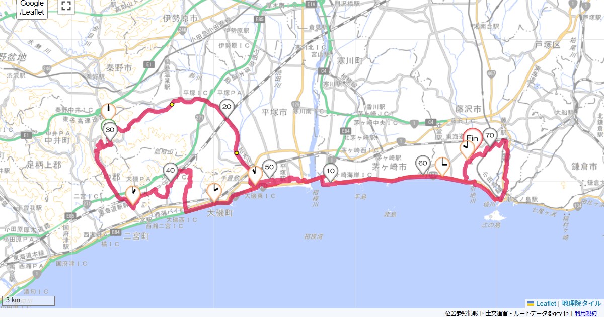 平塚里山本鵠沼,本鵠沼,サイクリング,地図,記録,自転車