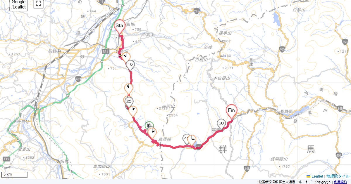 菅平・鳥居峠須坂市旭が丘,嬬恋村芦生田,サイクリング,地図,記録,自転車