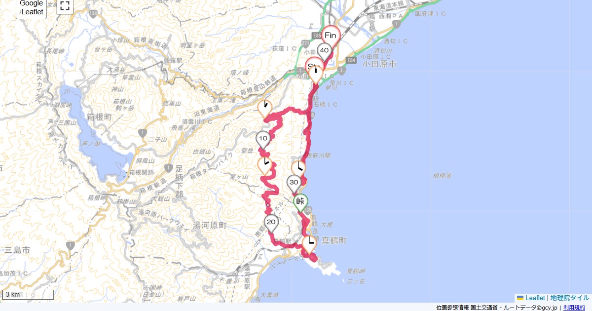 白銀林道小田原市早川,小田原駅,サイクリング,地図,記録,自転車