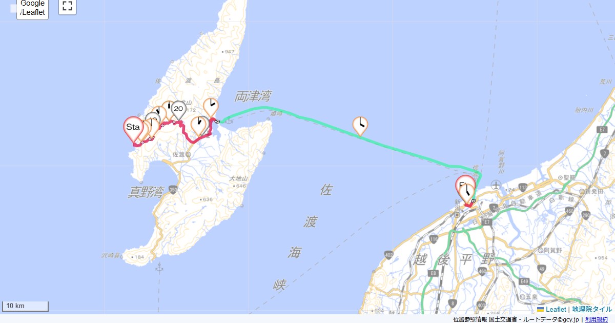 佐渡新潟4日目ホテルみやこ,新潟シティホテル,サイクリング,地図,記録,自転車