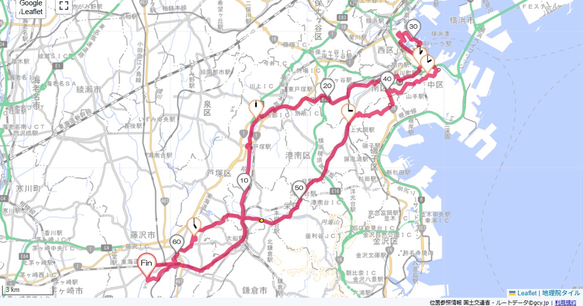 みなとみらい21本鵠沼,本鵠沼,サイクリング,地図,記録,自転車