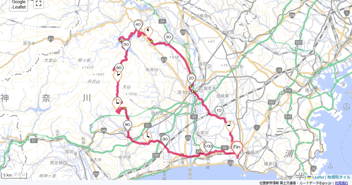 服部牧場・宮ヶ瀬湖・裏ヤビツ本鵠沼,本鵠沼,サイクリング,地図,記録,自転車