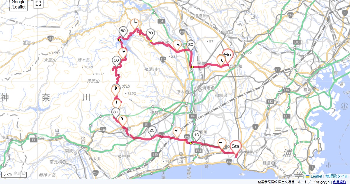 羽根林道・ヤビツ峠・裏ヤビツ本鵠沼,大和市西鶴間,サイクリング,地図,記録,自転車