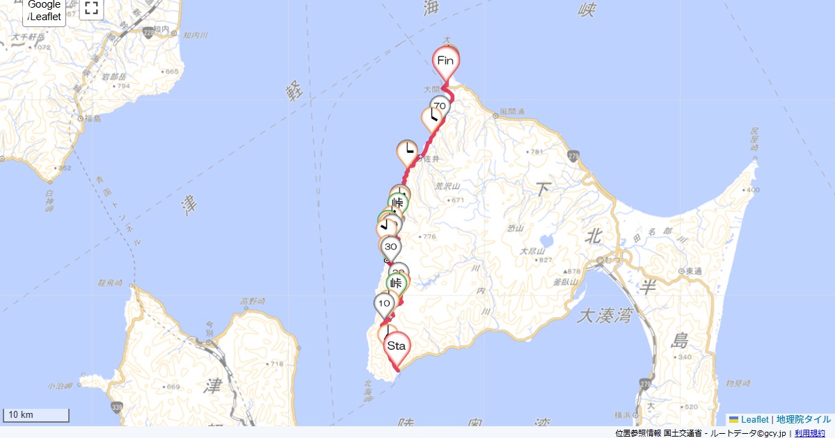 下北半島2日目民宿シバタ,あべ旅館,サイクリング,地図,記録,自転車
