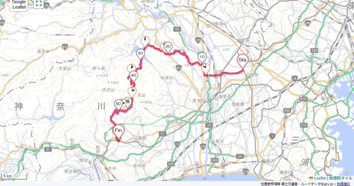 裏ヤビツ・表丹沢林道大和市南林間,秦野市曲松,サイクリング,地図,記録,自転車