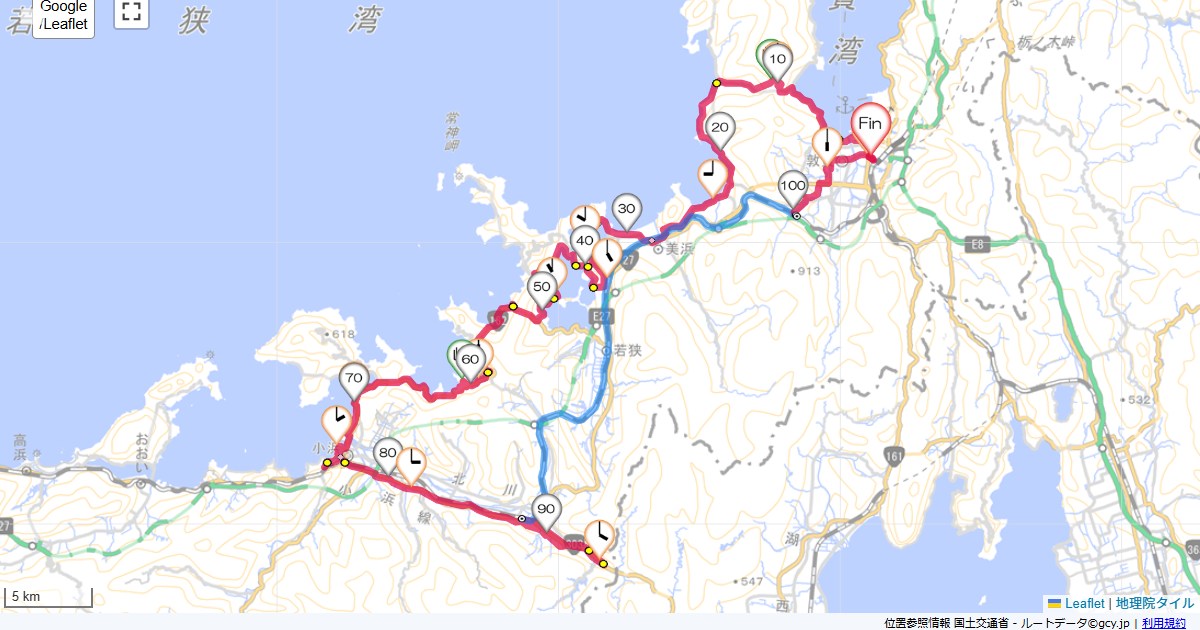 福井2日目ビジネスホテル高木,ビジネスホテル髙木,サイクリング,地図,記録,自転車