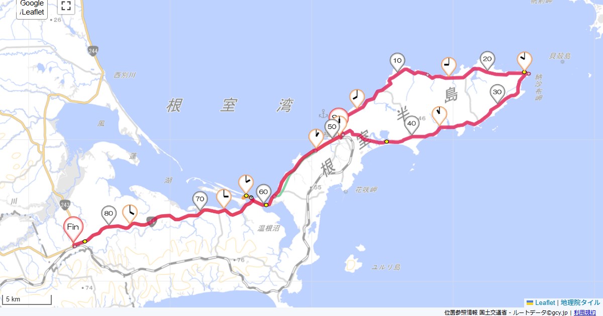 09道東4日目あづま旅館,早坂旅館,サイクリング,地図,記録,自転車