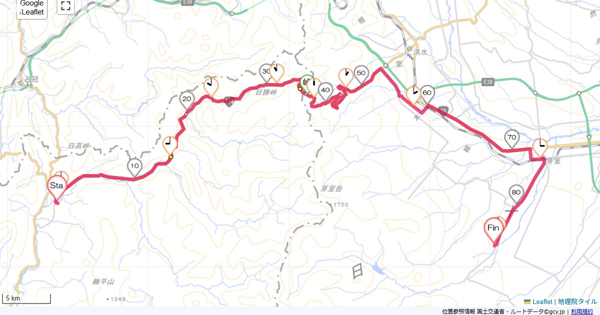 10北海道2日目沙流川温泉ひだか高原荘,国民宿舎新嵐山荘,サイクリング,地図,記録,自転車