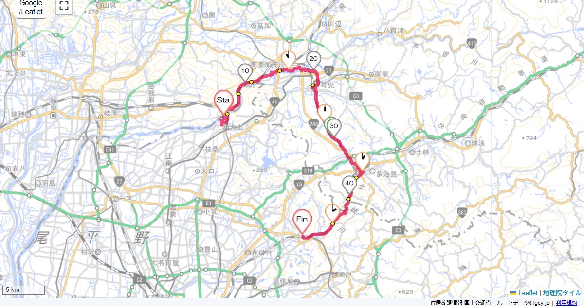 犬山・古虎渓名鉄犬山ホテル,高蔵寺駅,サイクリング,地図,記録,自転車