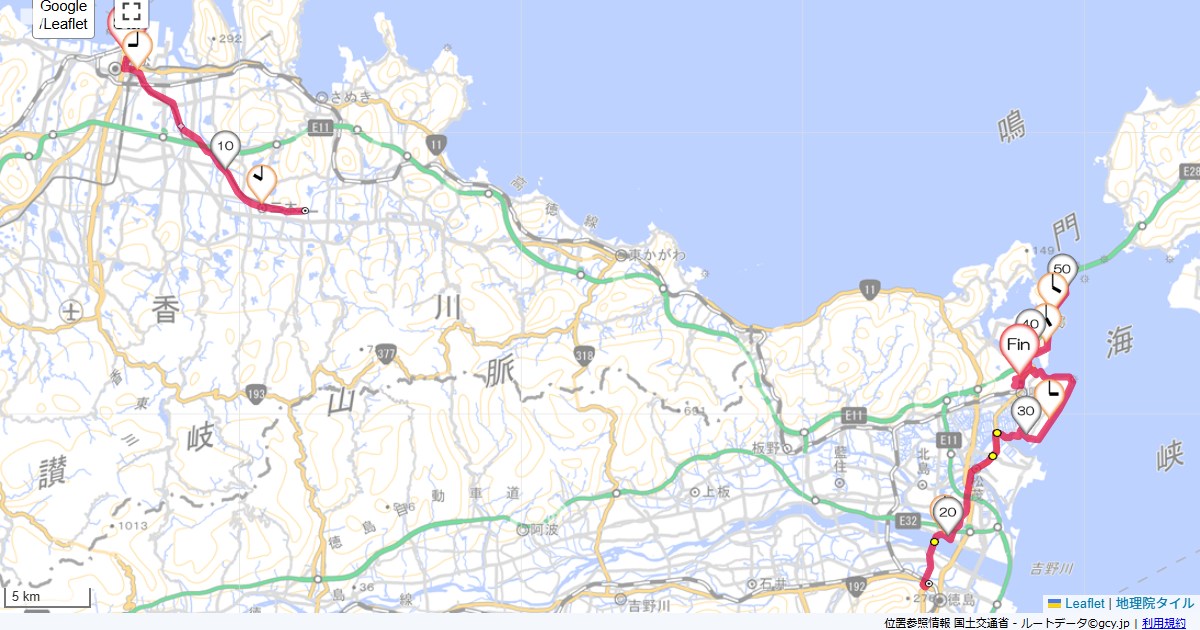鳴門ホテル川六,鳴門駅,サイクリング,地図,記録,自転車