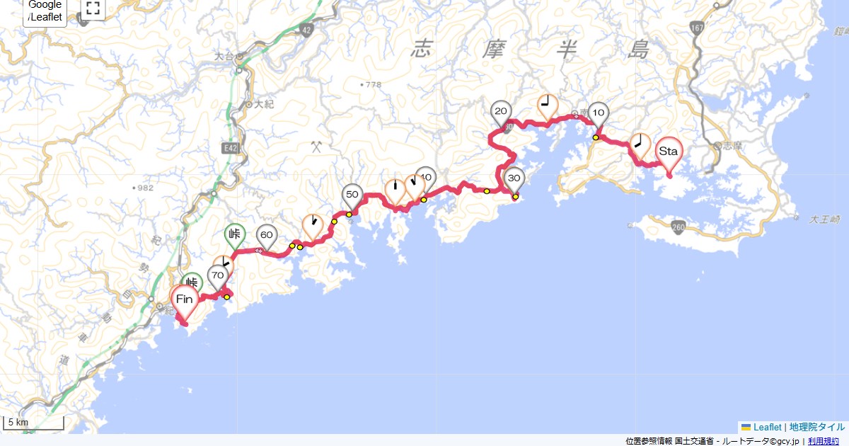 志摩半島2日目しあわせ一番館,ホテル季の座,サイクリング,地図,記録,自転車