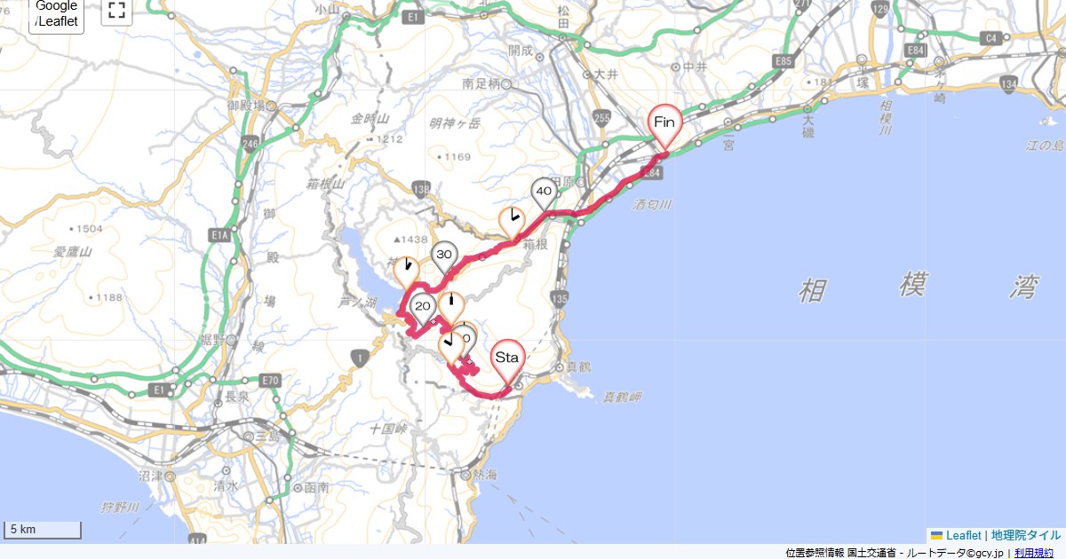 椿ライン・大観山湯河原町土肥,小田原市国府津,サイクリング,地図,記録,自転車